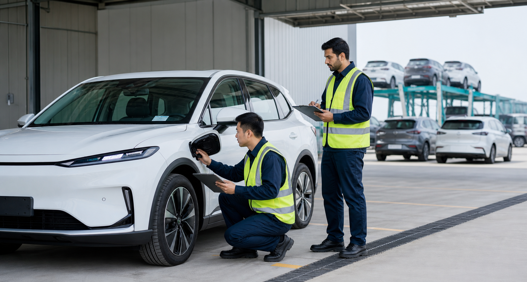 Professional pre-shipment electric vehicle inspection
